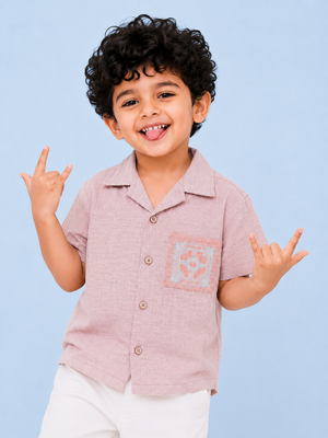 Peach Stylish Playwear Boys  Soft Cotton Kids Fashion Wear BloomUp