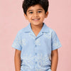 Boys Sky Blue Printed Casual Shirt – Half Sleeve Summer Shirt