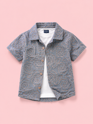 Grey Premium Casual Boys  Soft Cotton Kids Fashion Wear BloomUp