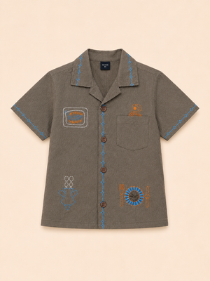 Coffee Stylish Playwear Boys  Soft Cotton Kids Fashion Wear BloomUp
