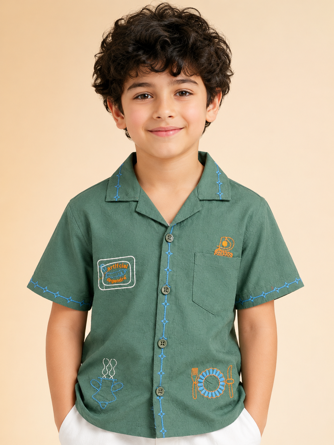 Green Comfort Fit Boys  Soft Cotton Kids Fashion Wear BloomUp
