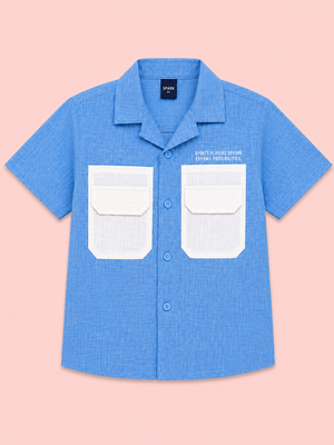 Boys Sky Blue Short Sleeved Soft Cotton Kids Fashion Wear BloomUp