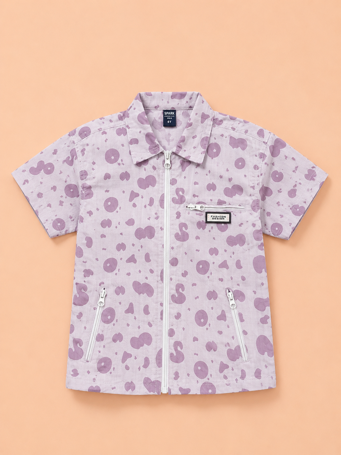 Boys Lavender Printed Short Sleeved Soft Cotton Kids Fashion Wear BloomUp