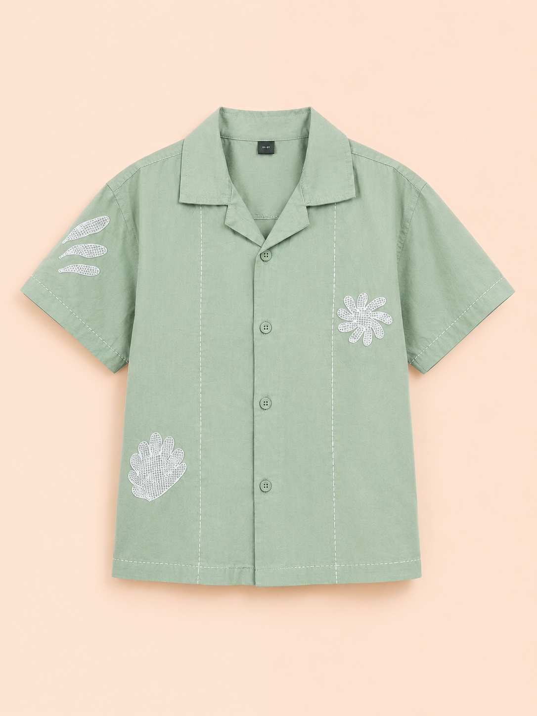 Boys Pista Green Short Sleeved Soft Cotton Kids Fashion Wear BloomUp