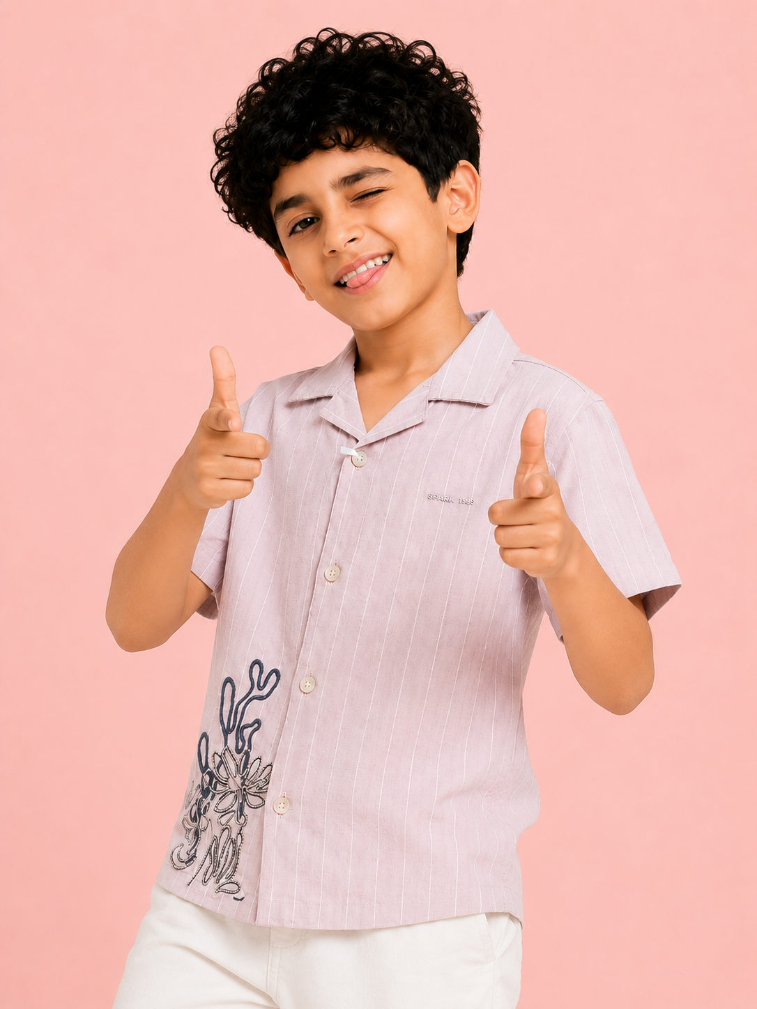 Peach Casual Summer Boys  Soft Cotton Kids Fashion Wear BloomUp
