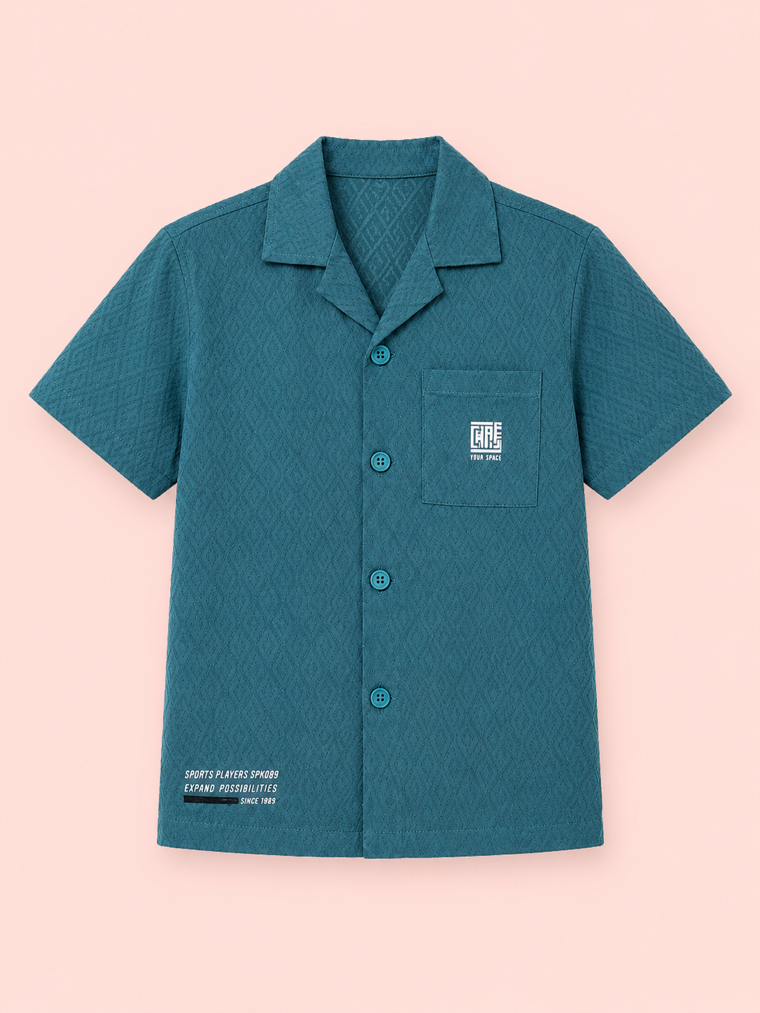 Boys Teal Short Sleeved Button Soft Cotton Kids Fashion Wear BloomUp