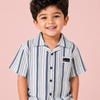 Boys White & Blue Striped Casual Shirt – Half Sleeve Summer Shirt