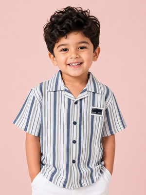 Blue Stylish Playwear Boys  Soft Cotton Kids Fashion Wear BloomUp