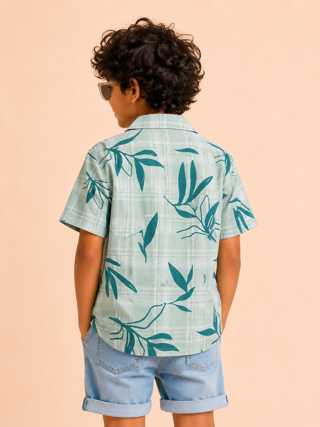 Boys Mint Tropical Printed Short Soft Cotton Kids Fashion Wear BloomUp