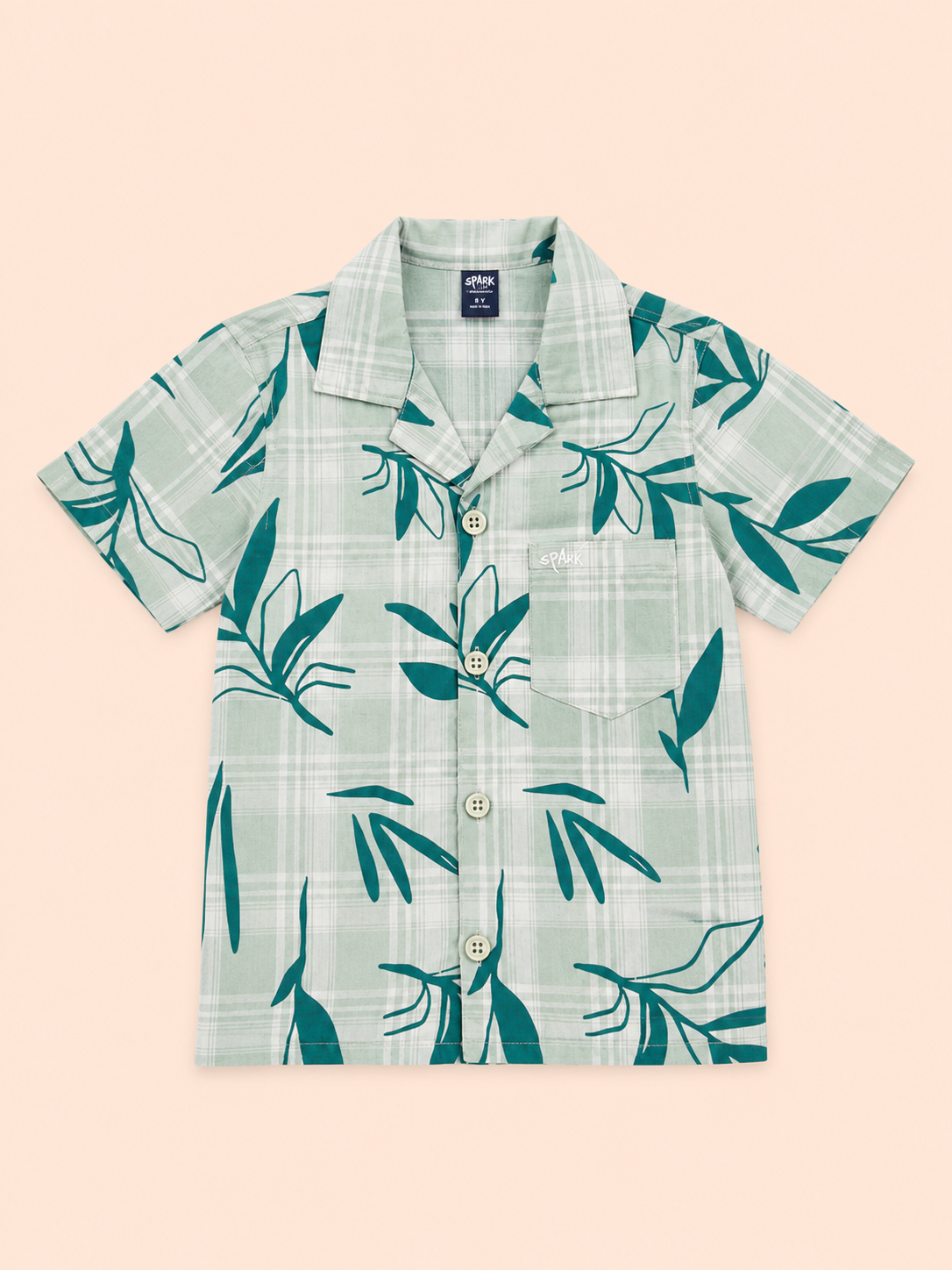 Boys Mint Tropical Printed Short Soft Cotton Kids Fashion Wear BloomUp