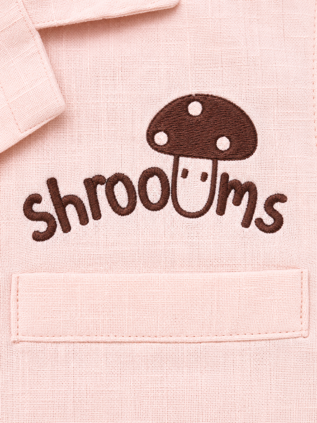 Peach Mushroom Print Shirt for Boys – Soft Cotton Summer Casual Shirt BloomUp