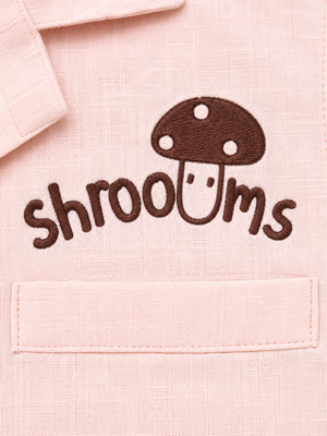 Peach Mushroom Print Shirt for Boys – Soft Cotton Summer Casual Shirt BloomUp