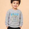 Grey Astronaut Graphic Sweatshirt for Boys – Soft Cotton Fleece Full Sleeve Winter Wear