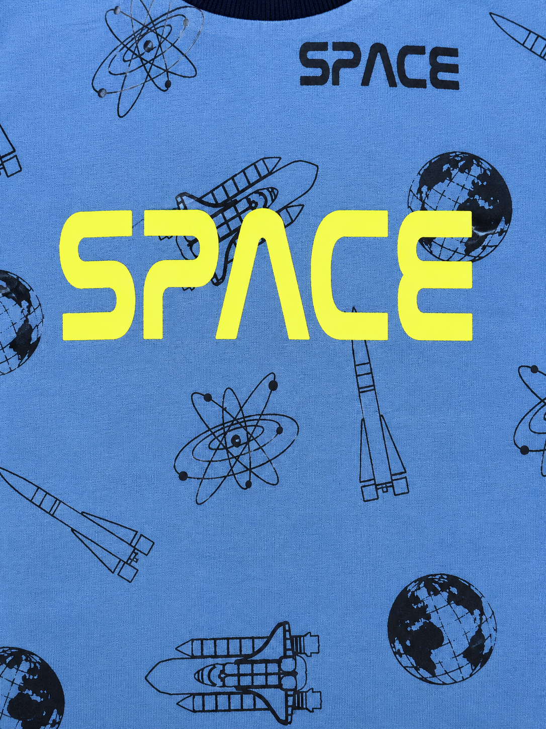 Blue Space Graphic T-Shirt for Toddlers – Soft Cotton Summer Tee for Boys BloomUp
