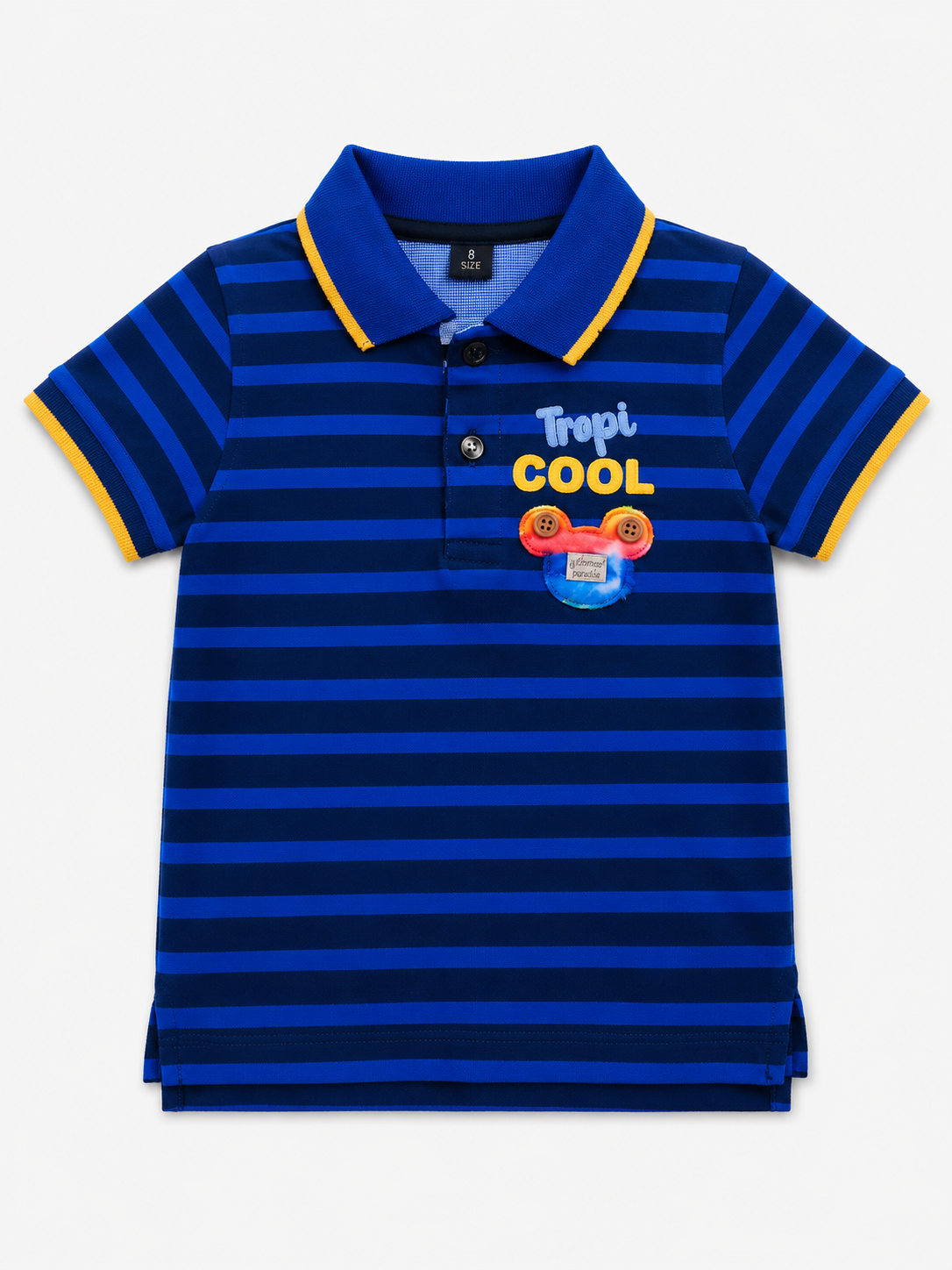 Boys Navy Striped Polo Shirt Soft Cotton T-Shirt BloomUp