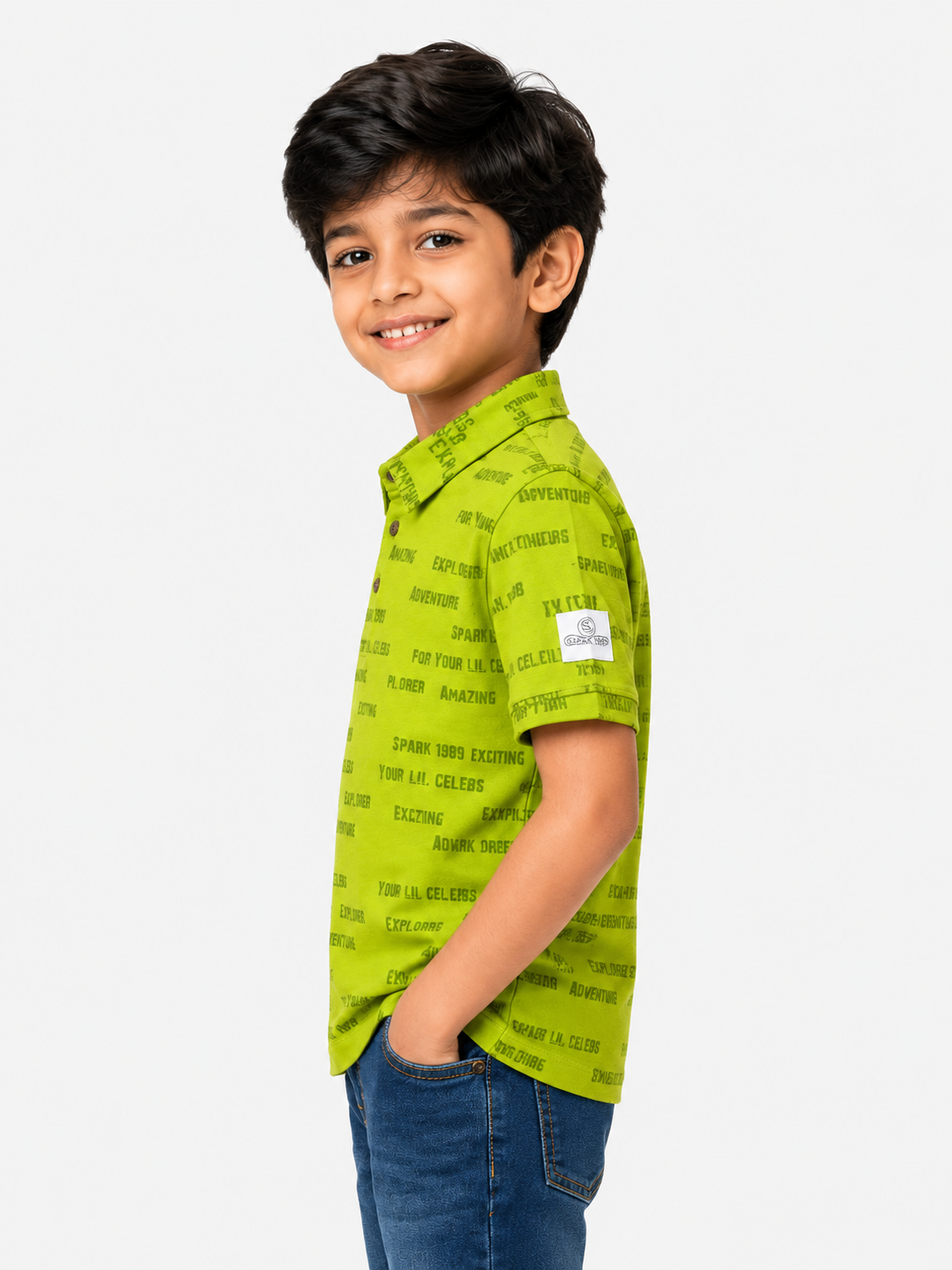 Boys Green Soft Cotton T-Shirt Casual Fashion Kids Wear BloomUp