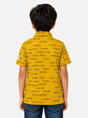 Mustard Trendy Daily Wear Boys Soft Cotton T-Shirt BloomUp