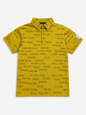 Mustard Trendy Daily Wear Boys Soft Cotton T-Shirt BloomUp