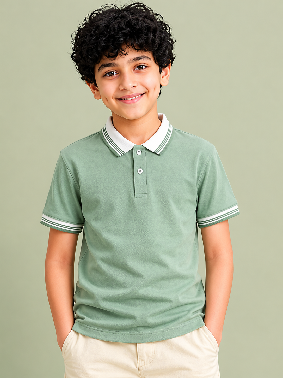 Smoke Green Graphic T-Shirt for Older Boys & Kids (8–16 Years) BloomUp