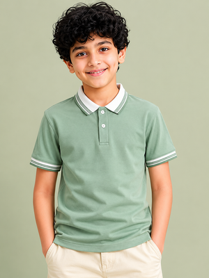 Smoke Green Graphic T-Shirt for Older Boys & Kids (8–16 Years) BloomUp