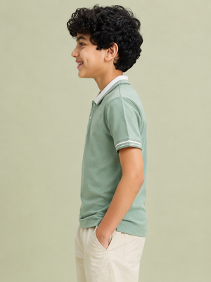 Smoke Green Graphic T-Shirt for Older Boys & Kids (8–16 Years) BloomUp