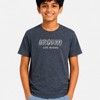 Boys Charcoal Grey Typography Cotton T-Shirt – “GROUND LIFE BEGINS” Casual Half Sleeve Tee