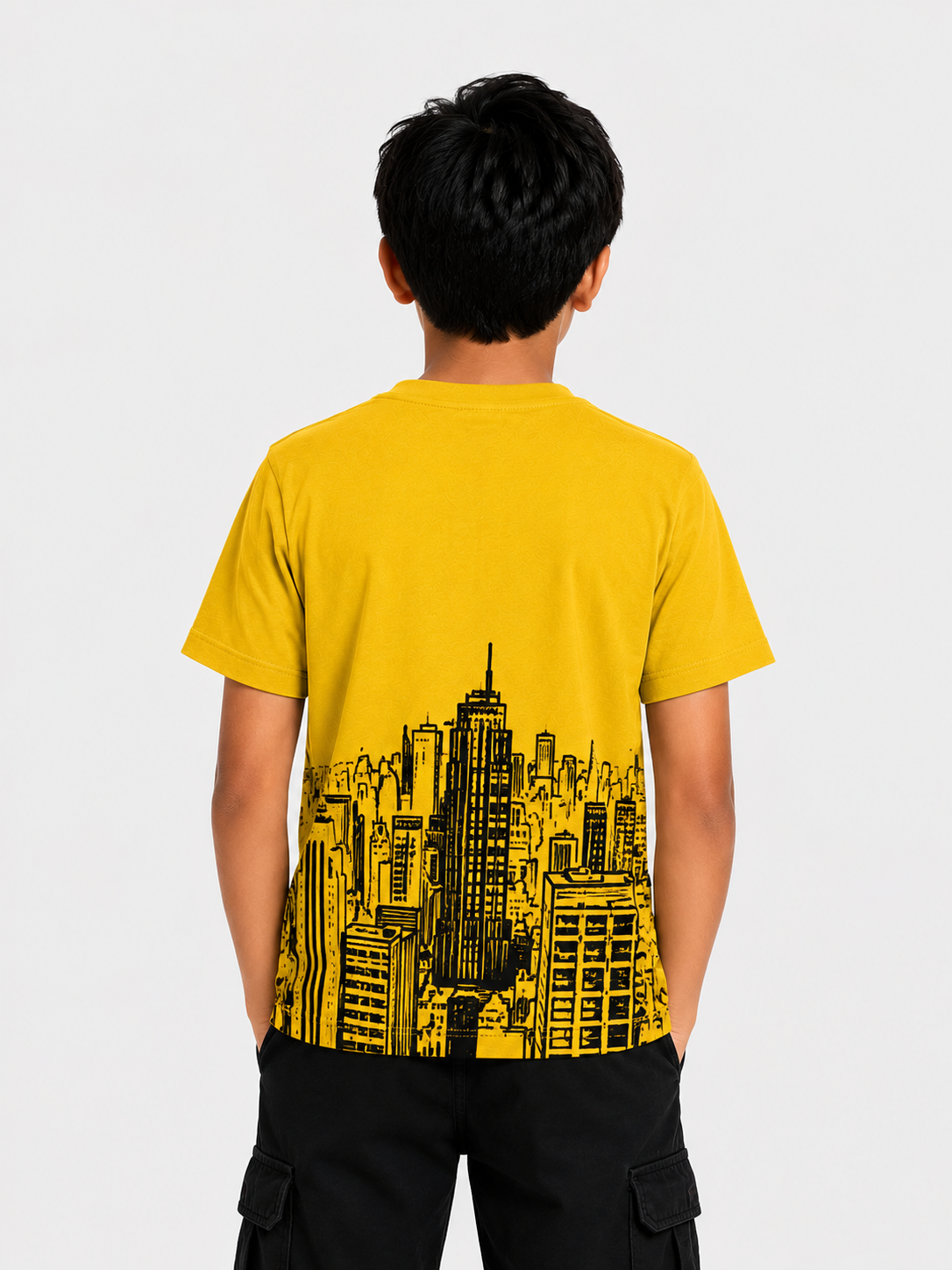 Boys Yellow Graphic Shirt With Soft Cotton T-Shirt BloomUp