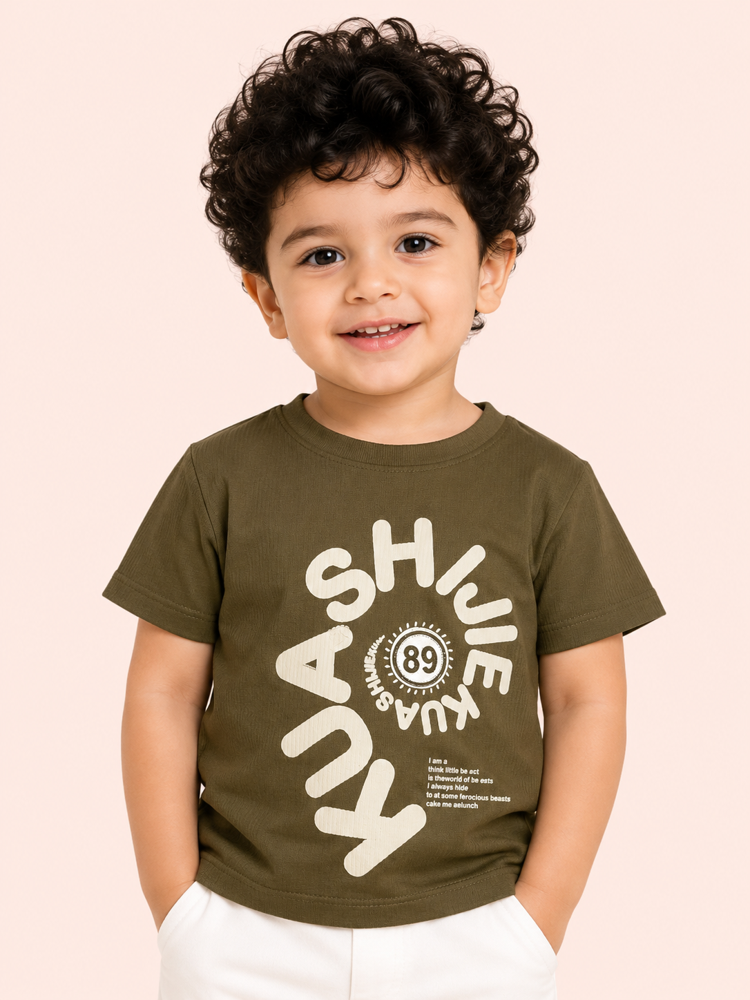 Boys Brown Soft Cotton T-Shirt Casual Fashion Kids Wear BloomUp