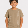Boys Fawn Embroidered Cotton T-Shirt – Textured Casual Half Sleeve Tee