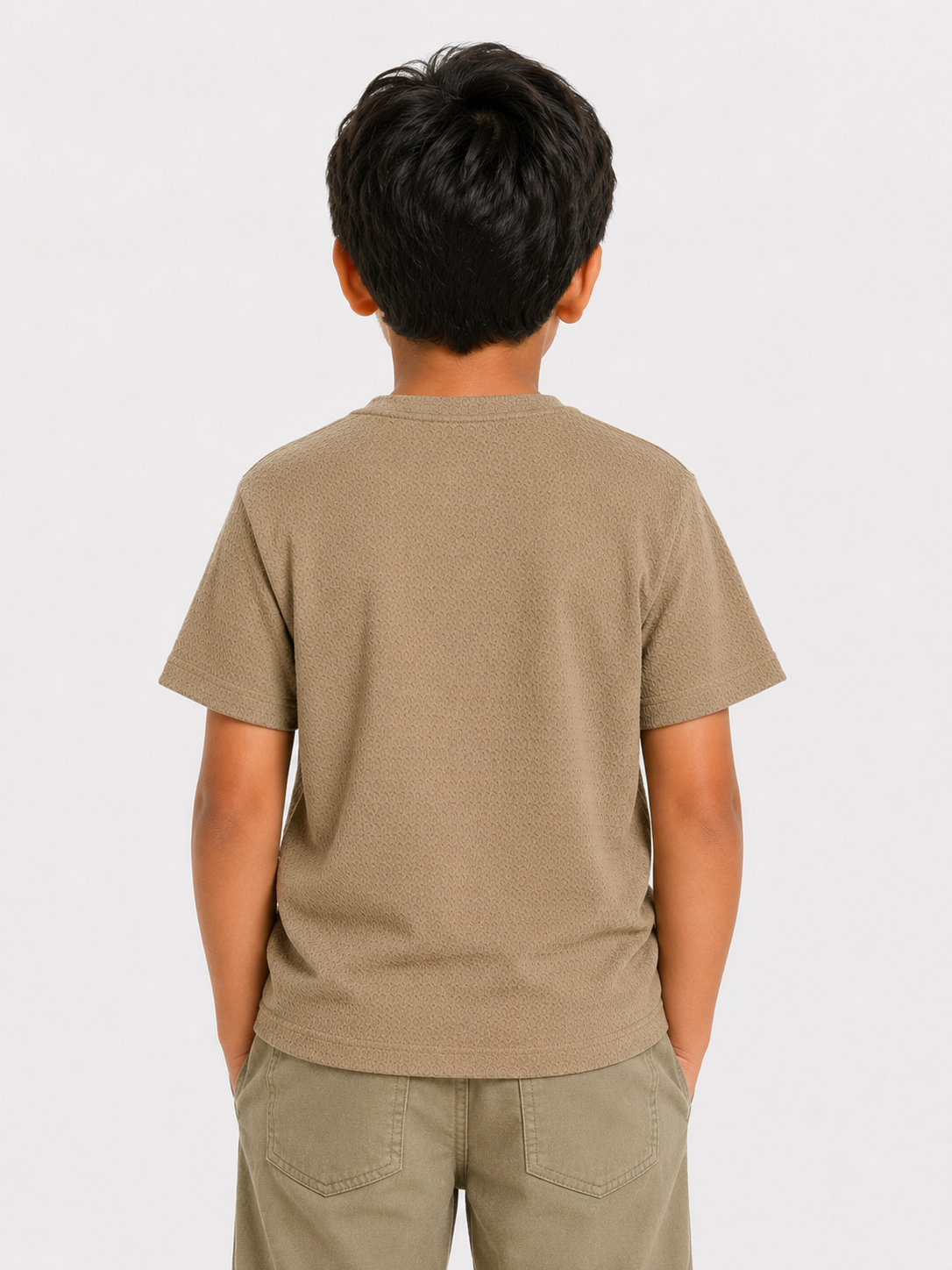 Boys Beige Graphic Shirt With Soft Cotton T-Shirt BloomUp