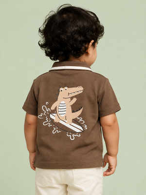 Brown Graphic T-Shirt for Older Boys & Kids (8–16 Years) BloomUp