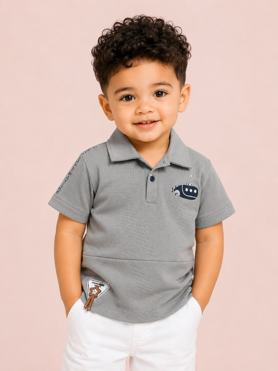 Boys Grey Soft Cotton T-Shirt Casual Fashion Kids Wear BloomUp