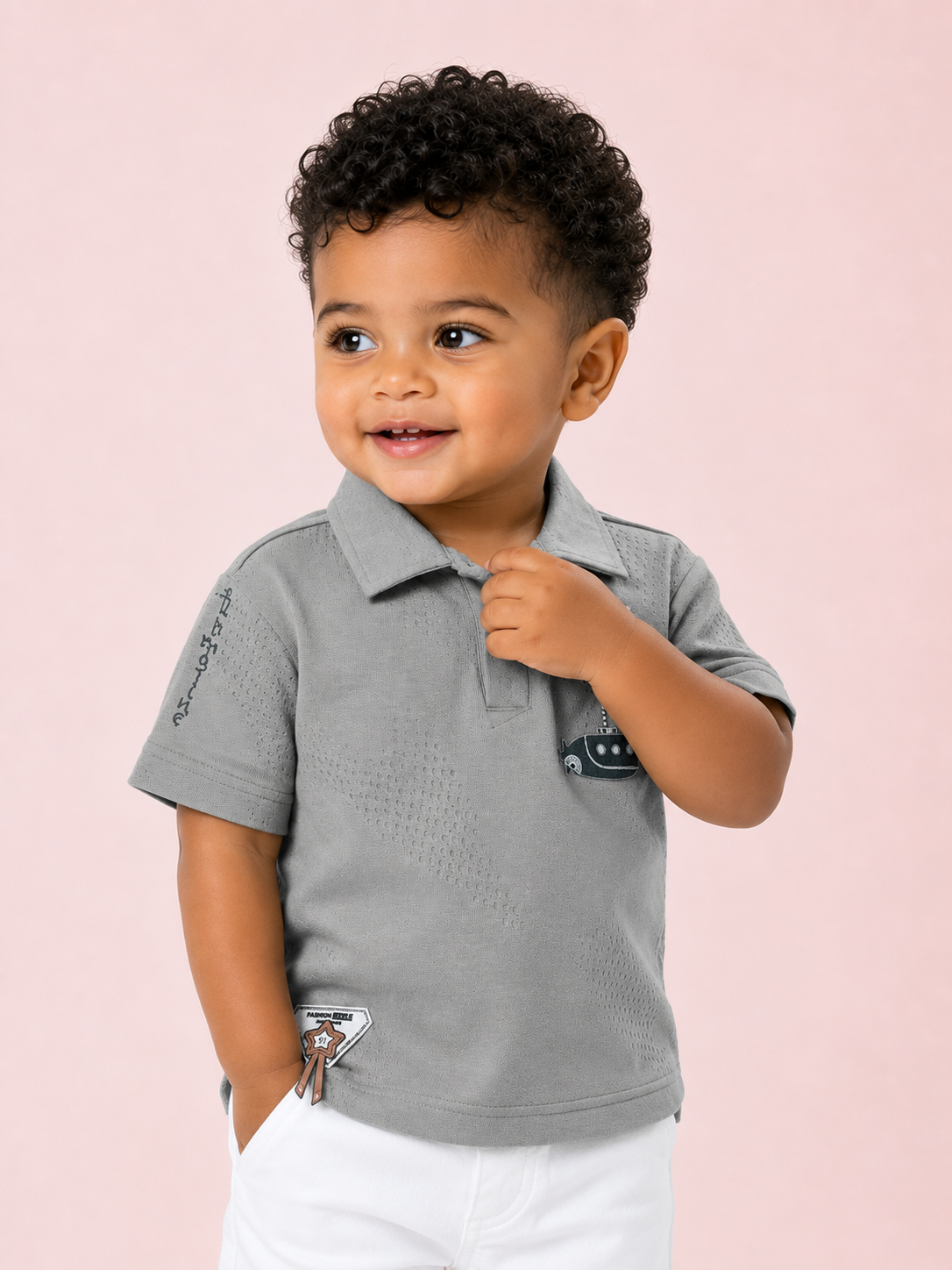 Boys Grey Soft Cotton T-Shirt Casual Fashion Kids Wear BloomUp