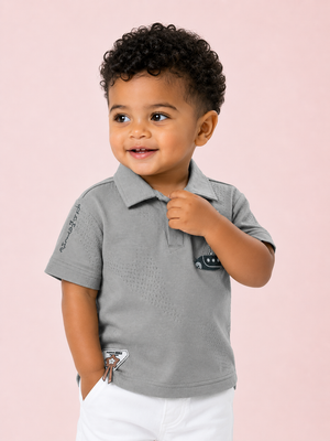 Boys Grey Soft Cotton T-Shirt Casual Fashion Kids Wear BloomUp