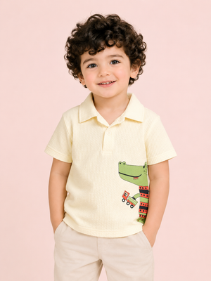 Boys White Soft Cotton T-Shirt Casual Fashion Kids Wear BloomUp