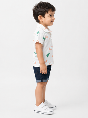 Boys White Soft Cotton T-Shirt Casual Fashion Kids Wear BloomUp