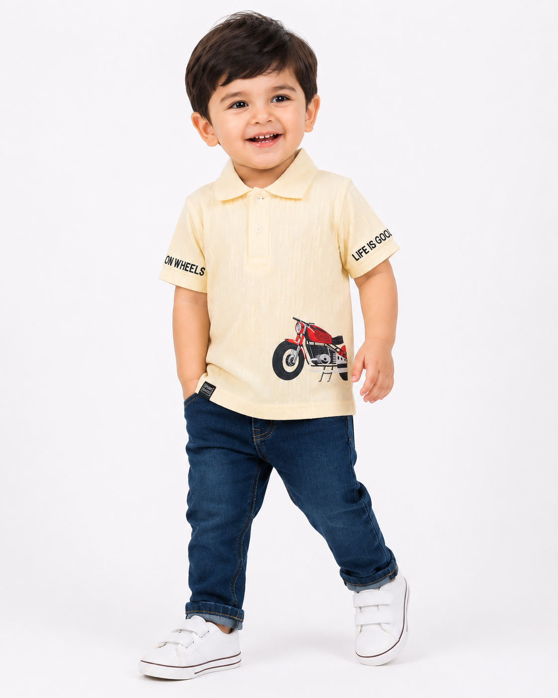 Boys White Soft Cotton T-Shirt Casual Fashion Kids Wear BloomUp