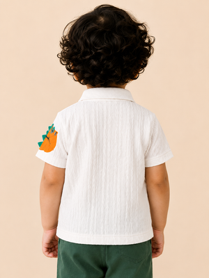 White Kids Polo T-Shirt for Older Boys BloomUp