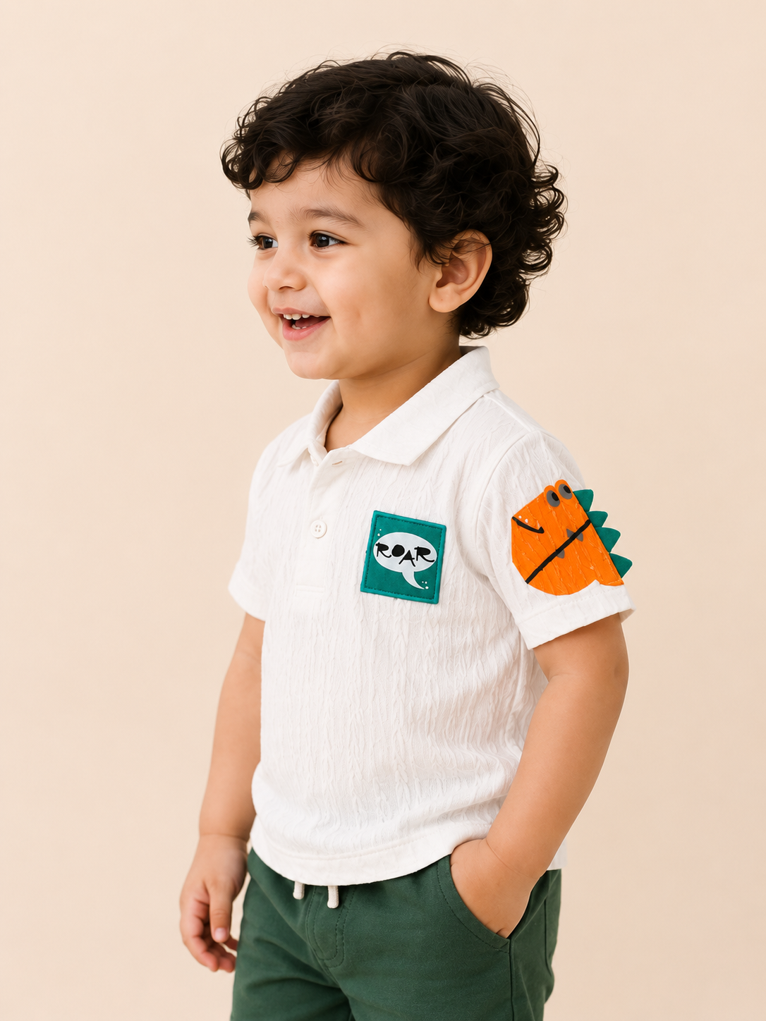 White Kids Polo T-Shirt for Older Boys BloomUp