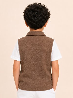 Brown Casual Summer Boys  Soft Cotton T-Shirt BloomUp