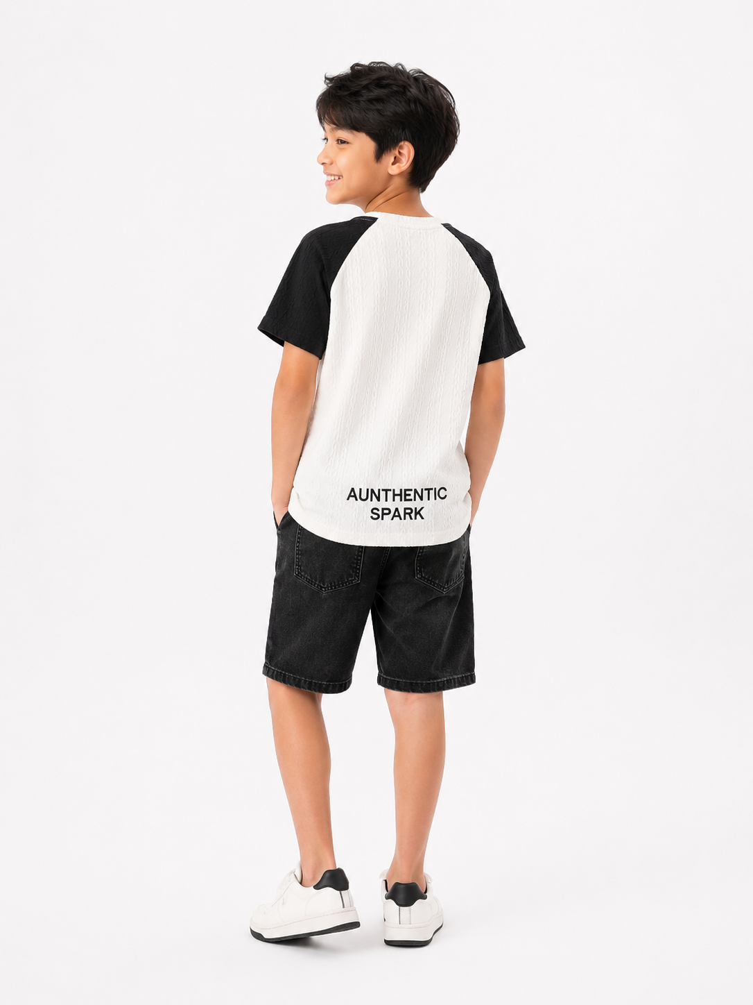 White Stylish Playwear Boys  Soft Cotton T-Shirt BloomUp