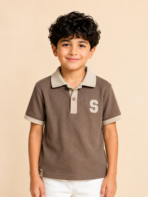Brown Comfort Fit Boys  Soft Cotton T-Shirt BloomUp
