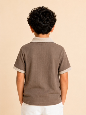 Brown Comfort Fit Boys  Soft Cotton T-Shirt BloomUp