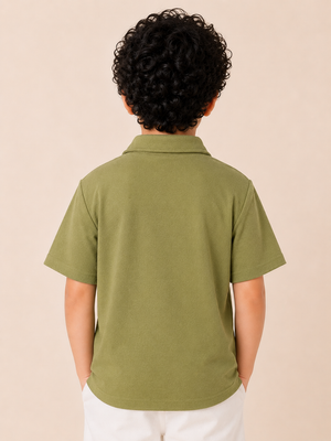 Stylish Green Premium Casual Boys  Soft Cotton T-Shirt BloomUp