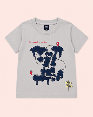 Boys Gray Soft Cotton T-Shirt Casual Fashion Kids Wear BloomUp