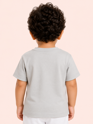 Boys Gray Soft Cotton T-Shirt Casual Fashion Kids Wear BloomUp