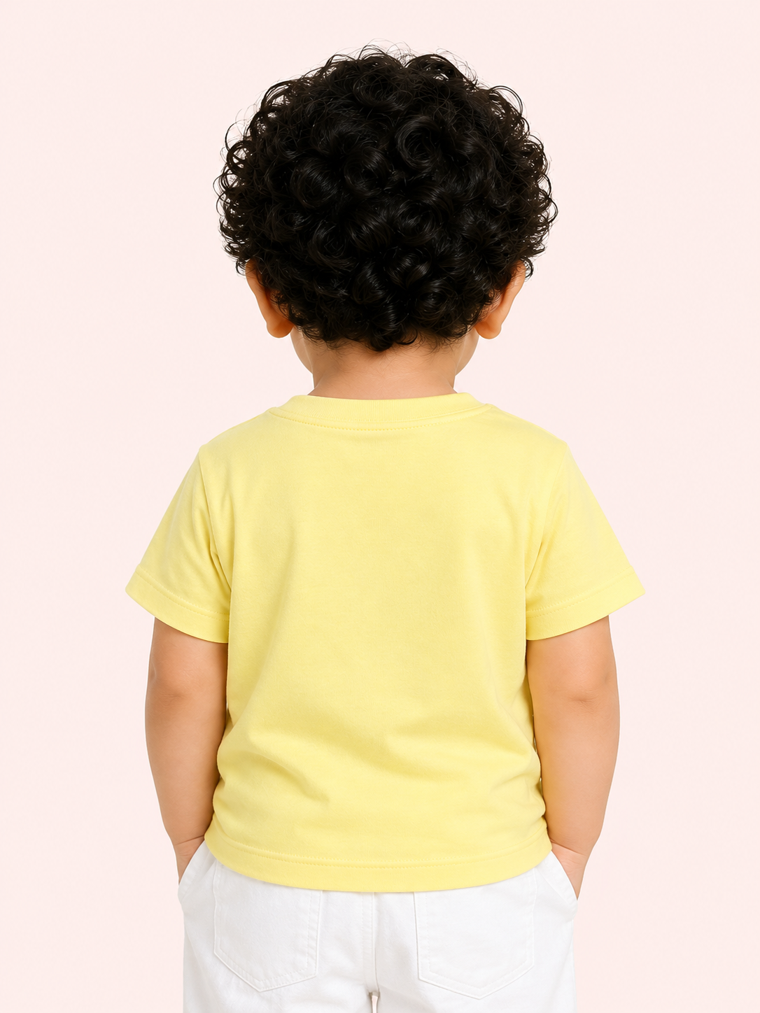 Boys Travel Appliqué Cotton T-Shirt – Lemon Yellow Casual Half Sleeve Tee for Toddlers BloomUp