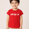 Red Soft Ray Graphic Cotton T-Shirt for Boys – Soft Round Neck Casual Summer Wear