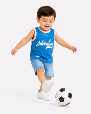 Boys Blue Soft Cotton T-Shirt Casual Fashion Kids Wear BloomUp