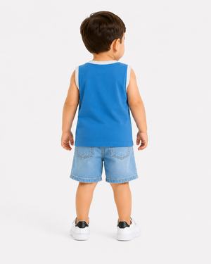 Boys Blue Soft Cotton T-Shirt Casual Fashion Kids Wear BloomUp